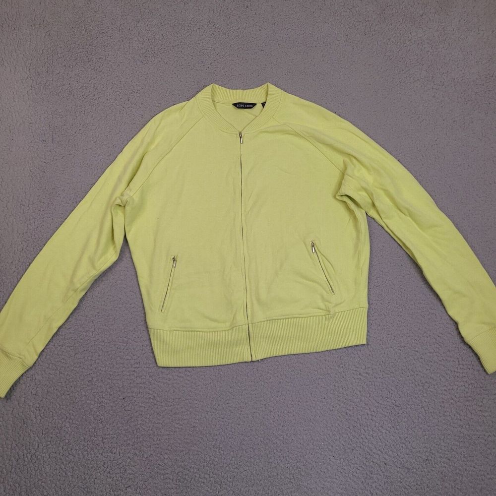 Sope Creek Sweater Womens XL Yellow‎ Full Zip Long Sleeve